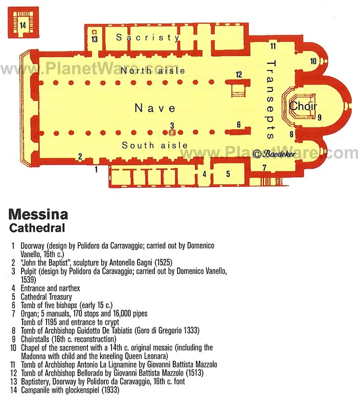 Catedral de Messina - Plano de planta