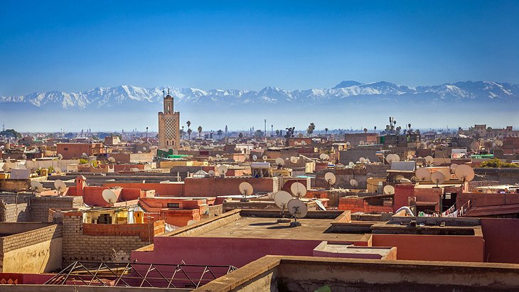 Vistas de Marrakech a las montañas del Atlas