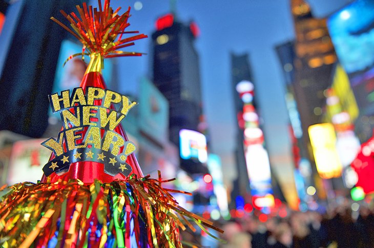 Sombrero de año nuevo en Times Square