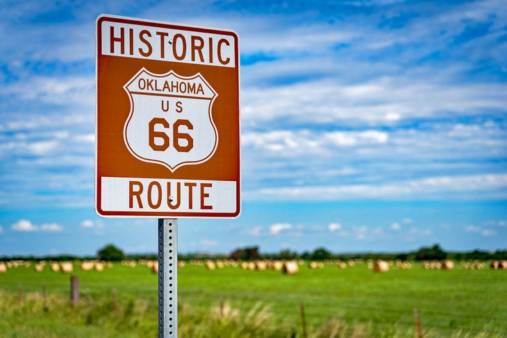 Signo de la ruta 66 en Oklahoma