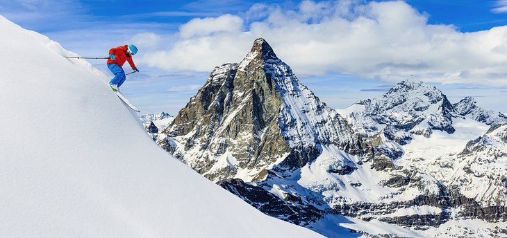 Esquiar cerca del Matterhorn