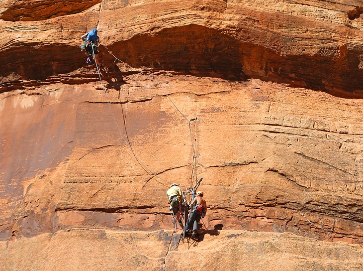 Escaladores en Zion Canyon