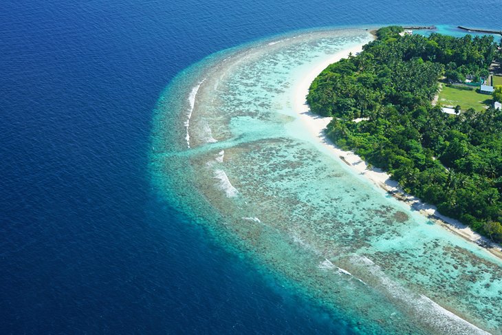 Vista aérea del atolón de Baa